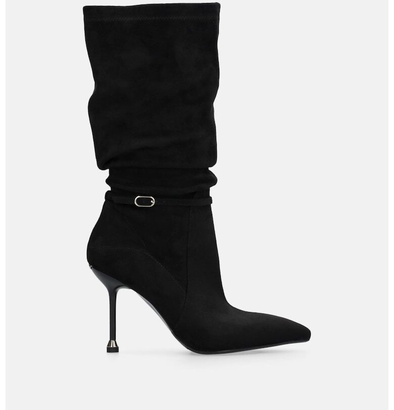 Велурени ботуши до прасеца с ток стилето - Черен Liu Jo
