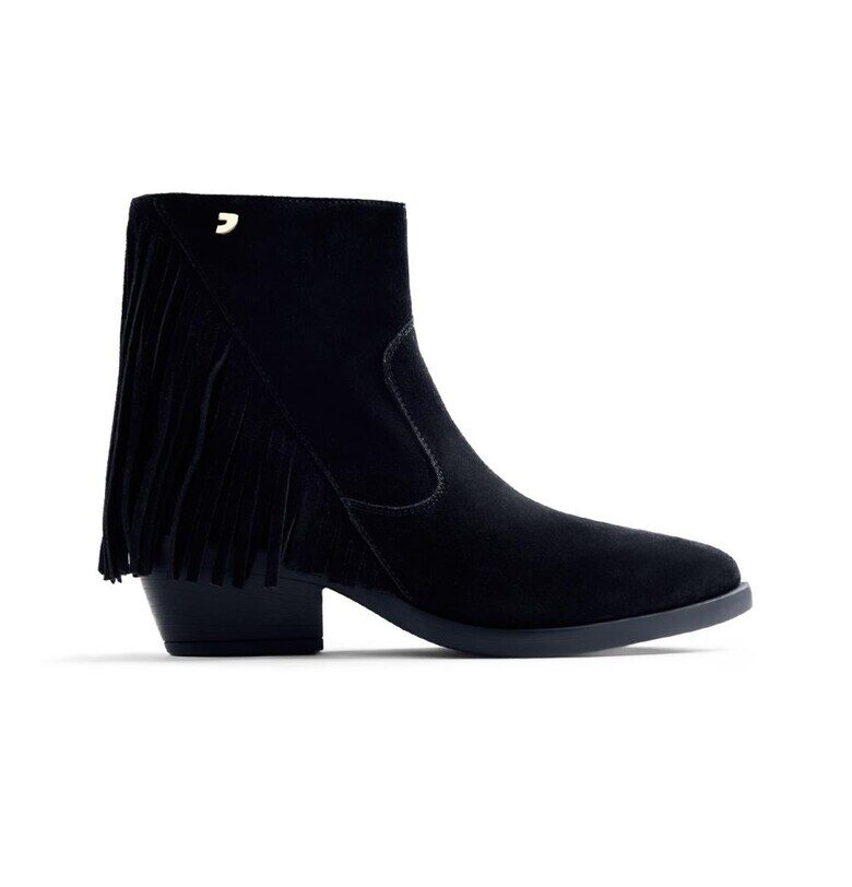 Велурени ботуши с ресни - Черен Gioseppo