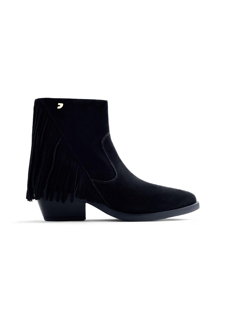 Велурени ботуши с ресни - Черен Gioseppo