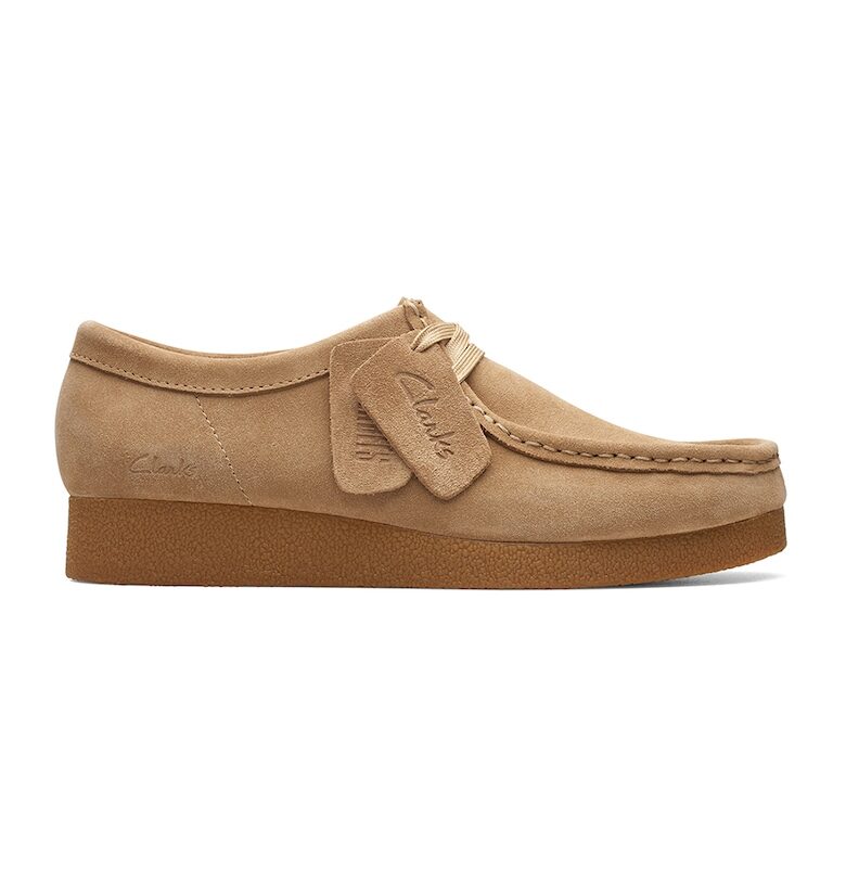 Велурени мокасини Wallabee - Светлокафяв Clarks