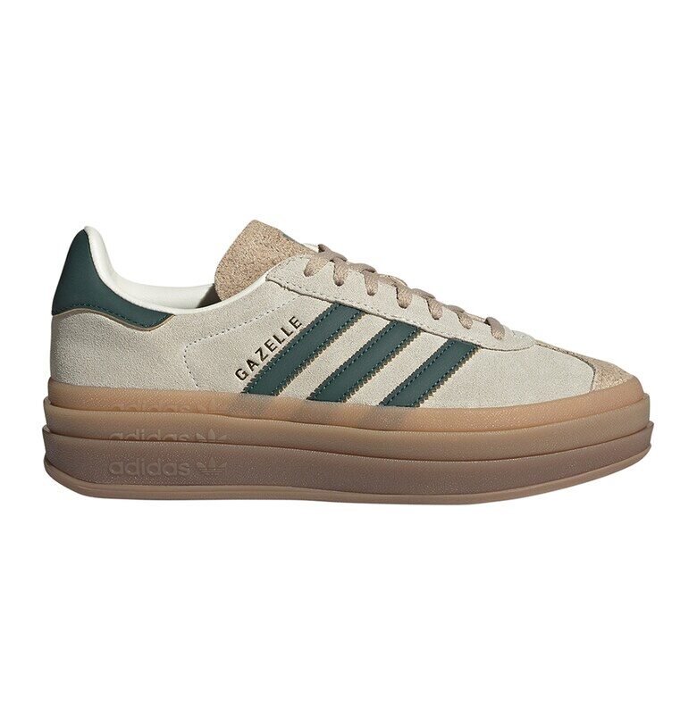 Велурени спортни обувки Gazelle Bold - Тъмнозелен/Сиво-бежов adidas Originals