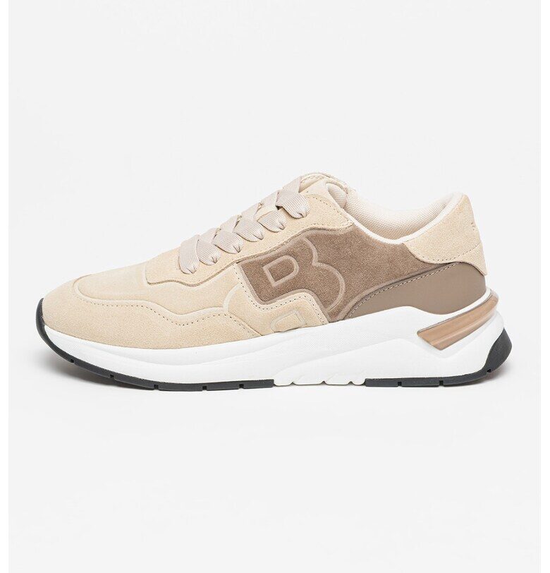 Велурени спортни обувки Skylar - Светло кафяво/Бял/Тъмнокафяв BOSS