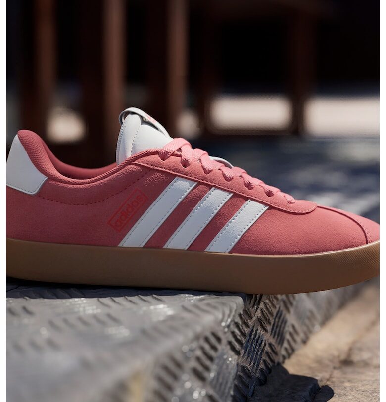 Велурени спортни обувки VL Court 3.0 - Мандарина/Бял/Карамел adidas Sportswear