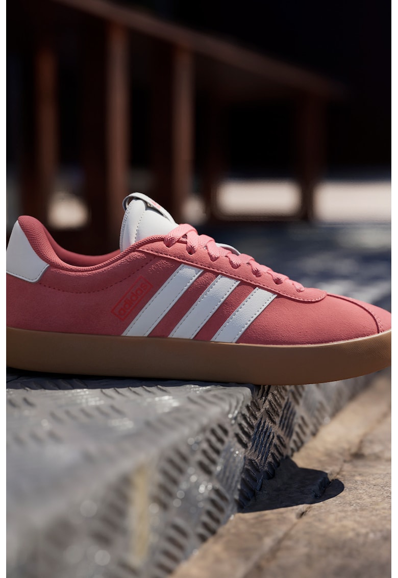 Велурени спортни обувки VL Court 3.0 - Мандарина/Бял/Карамел adidas Sportswear