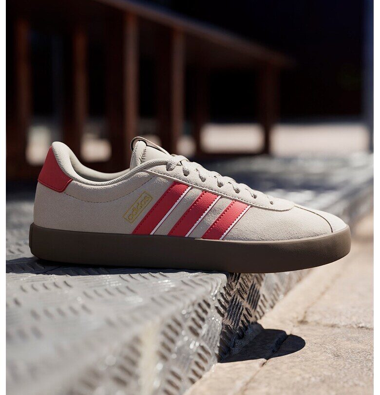 Велурени спортни обувки VL Court 3.0 - Червен/Светло кафяво adidas Sportswear