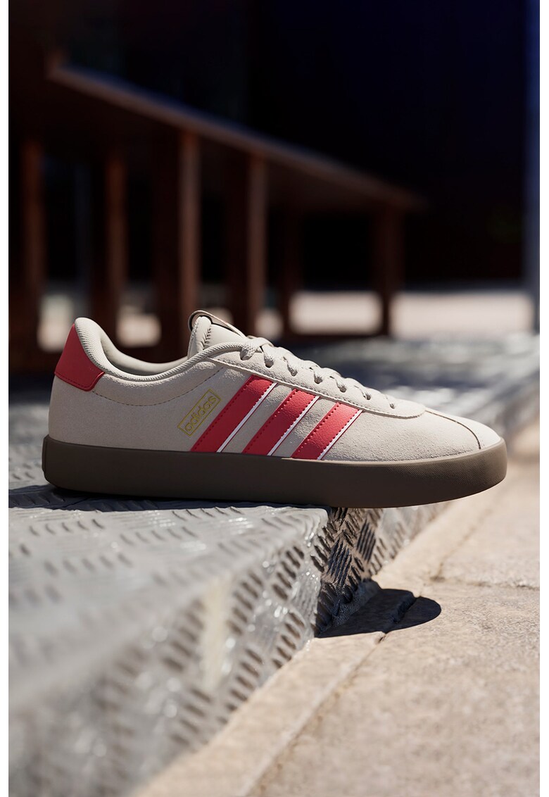 Велурени спортни обувки VL Court 3.0 - Червен/Светло кафяво adidas Sportswear