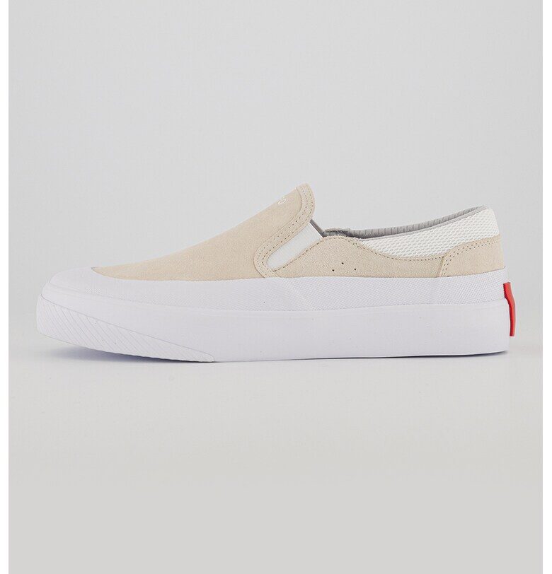 Велурени спортни обувки с лесно обуване - Мръснобял HUGO