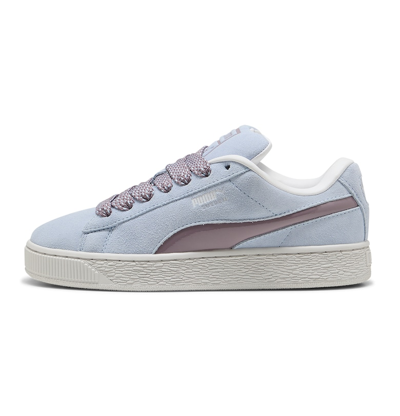 Велурени спортни обувки с лого - Ледено синьо/Прашно розово Puma