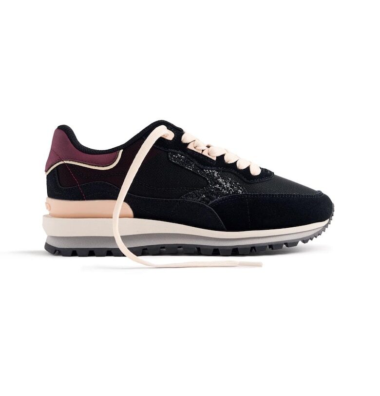 Велурени спортни обувки с мрежести зони - Черен Gioseppo