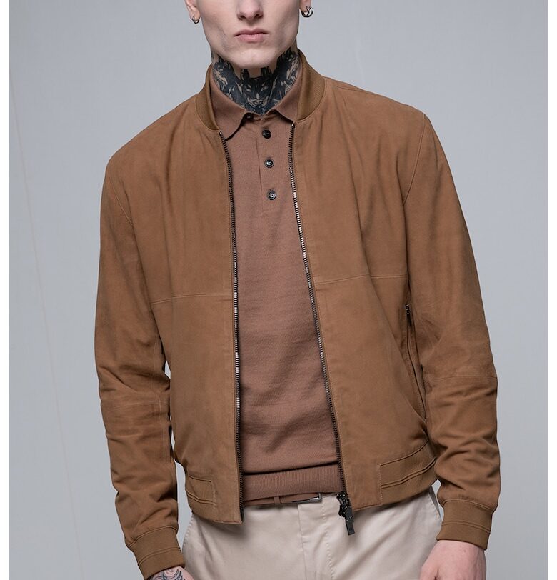 Велурено яке бомбър - Кафяв Pal Zileri