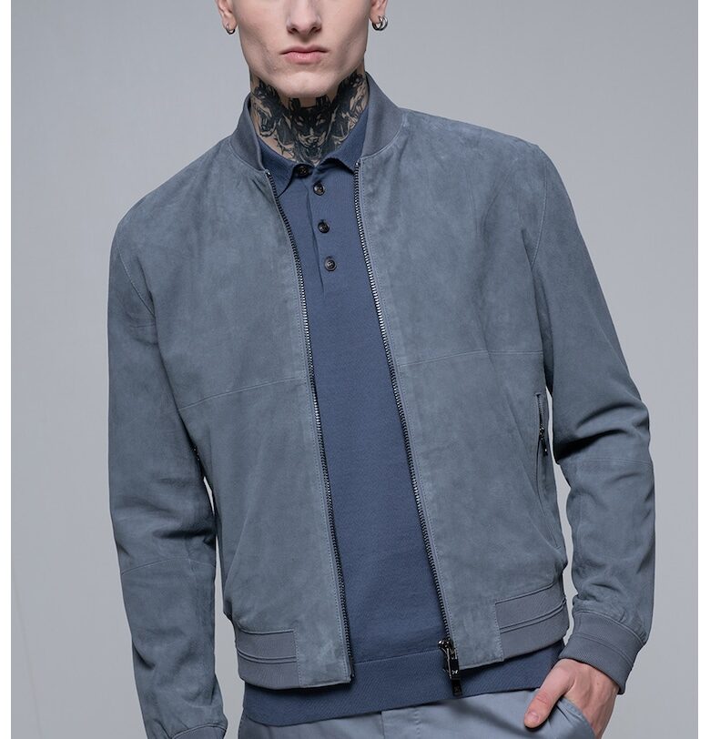 Велурено яке бомбър - Прашно синьо Pal Zileri