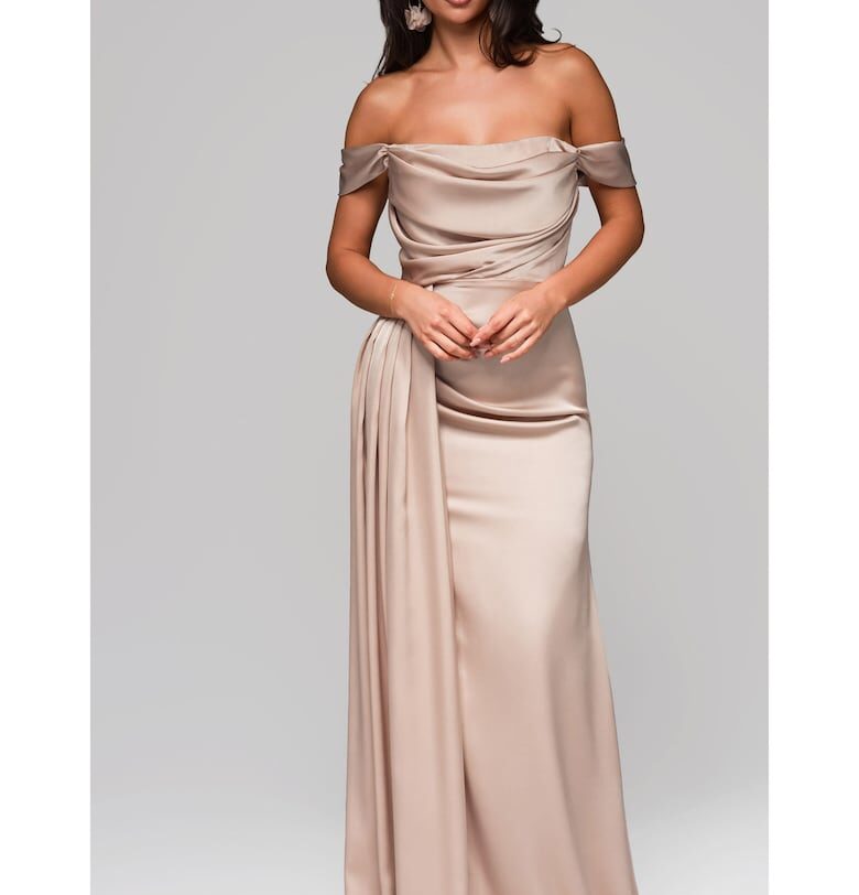 Вечерна рокля Макси  LA-OM-DLR188 - Златист Larica