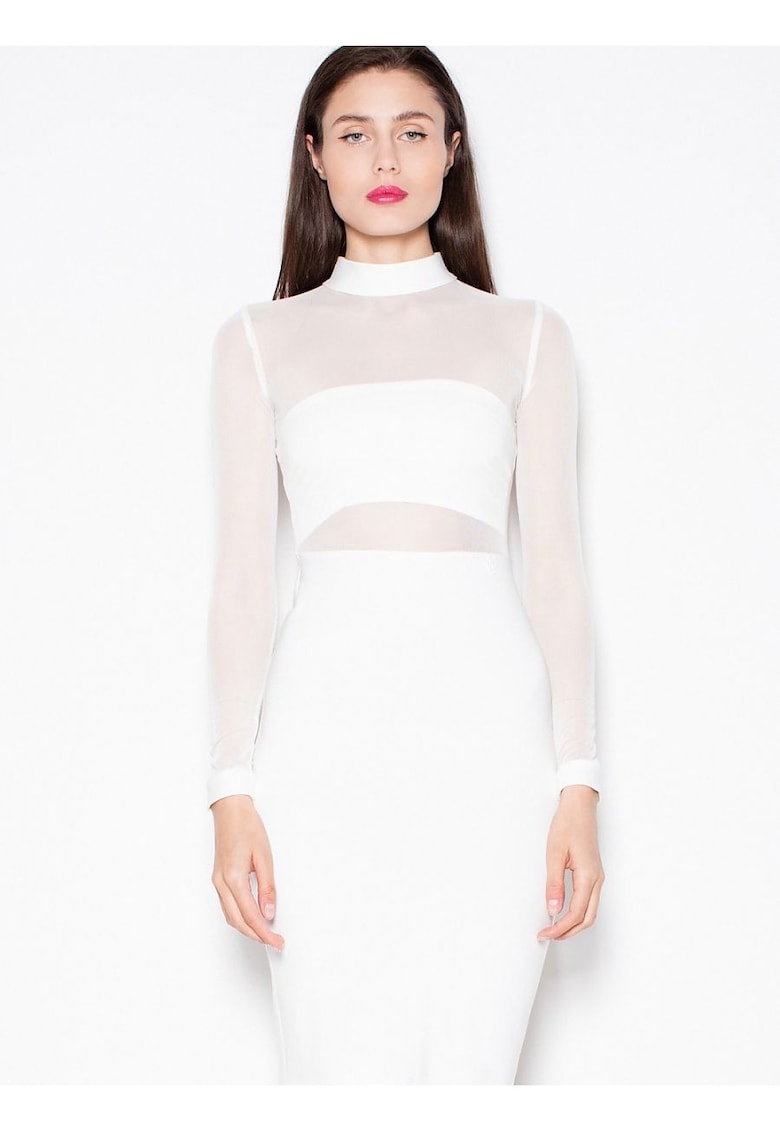 Вечерна рокля бял - ръкави - Бял Venaton