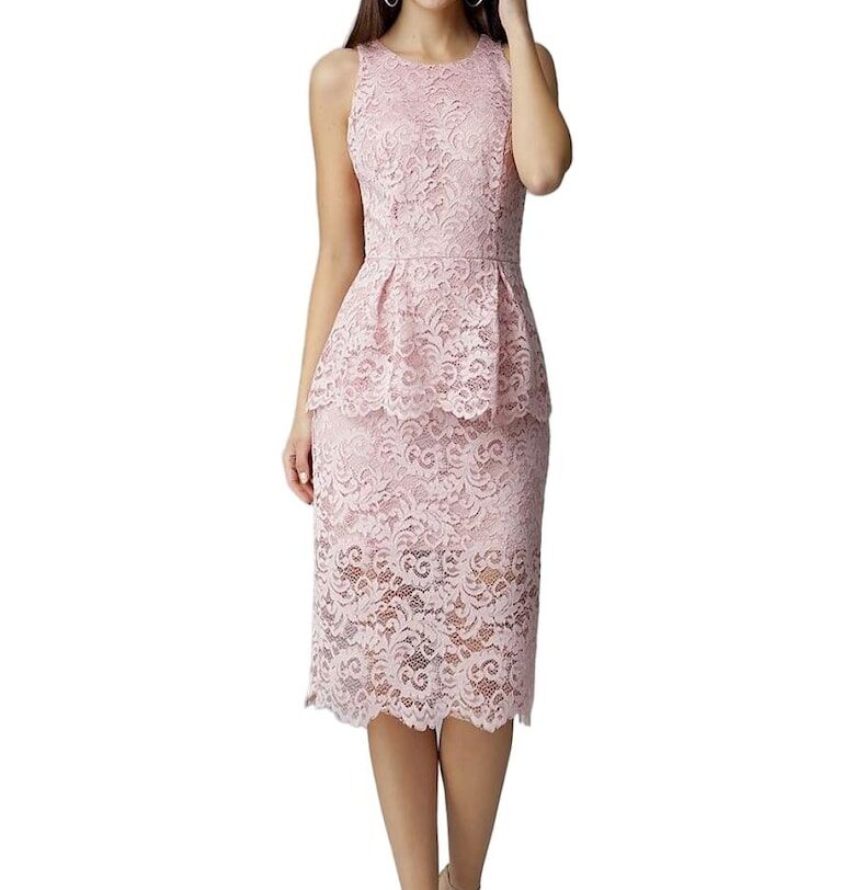 Вечерна рокля  розова - елегантна - изработена от качествена материя - полиестер Figl