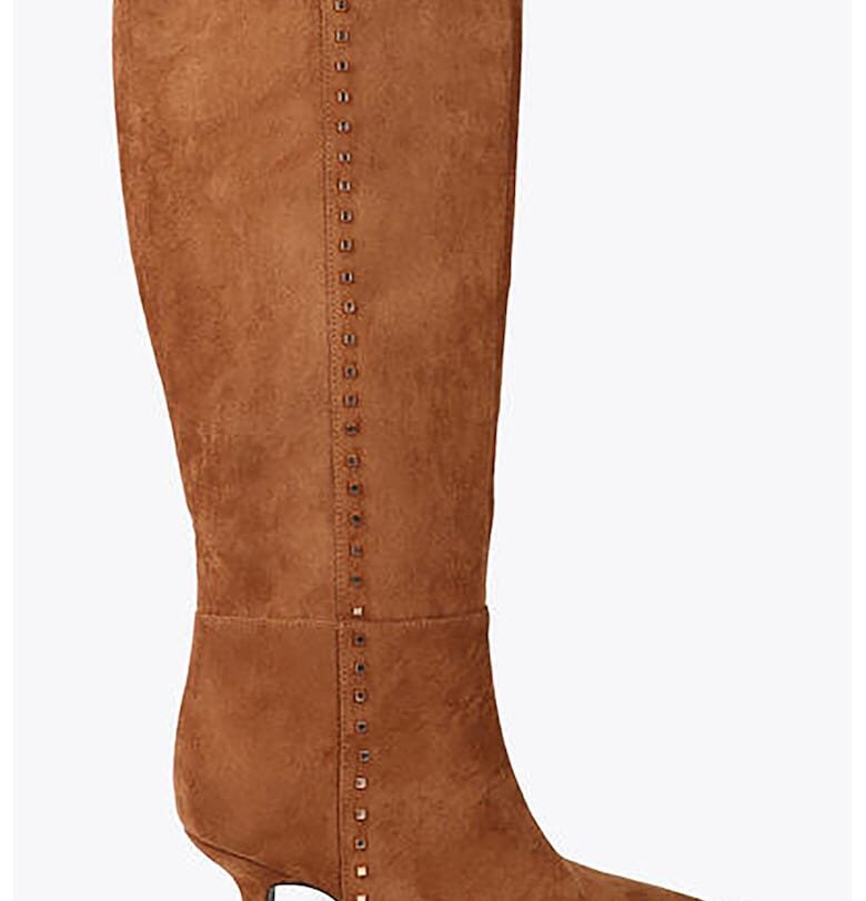 Високи ботуши от еко велур - Канелено кафяво Lola casademunt