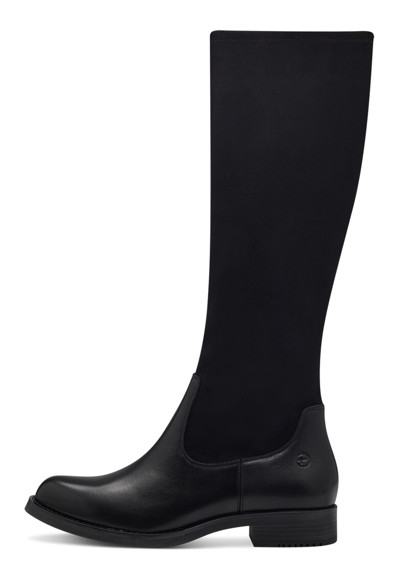 Високи ботуши от кожа и еко кожа - Черен Tamaris Comfort