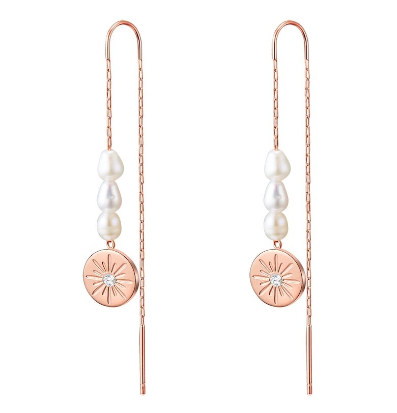 Висящи обеци с 14K златно покритие Valero Pearls