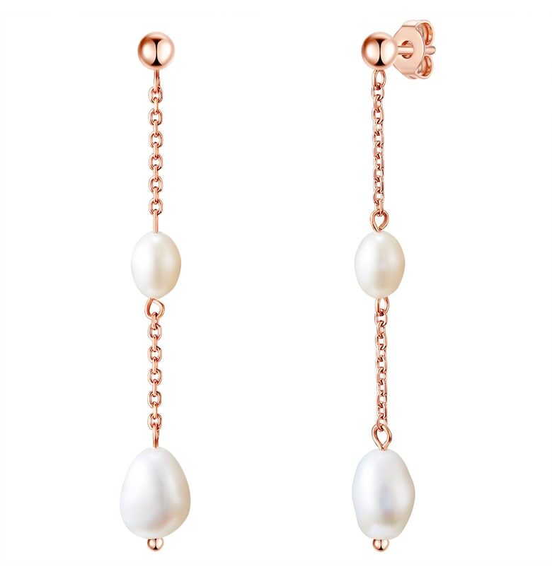 Висящи обеци с 14К златно покритие Valero Pearls