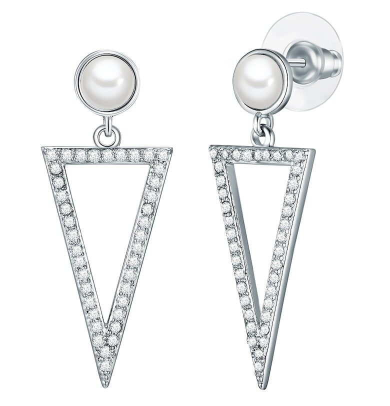 Висящи обеци с перли и кристали Lulu  Jane