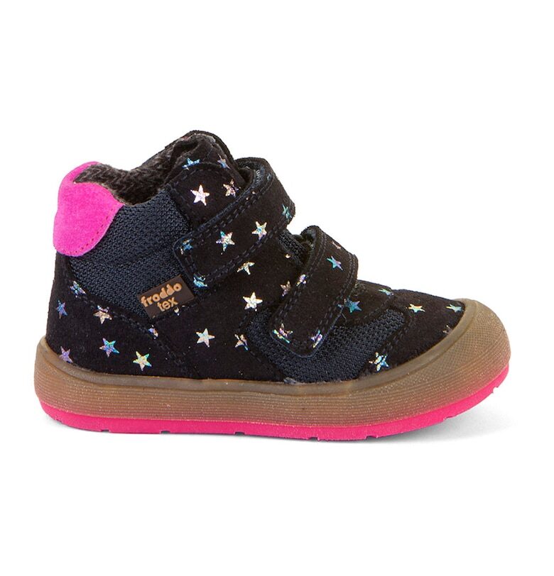 Водоустойчиви боти с кожа - Черен/Розово/Сребрист Froddo