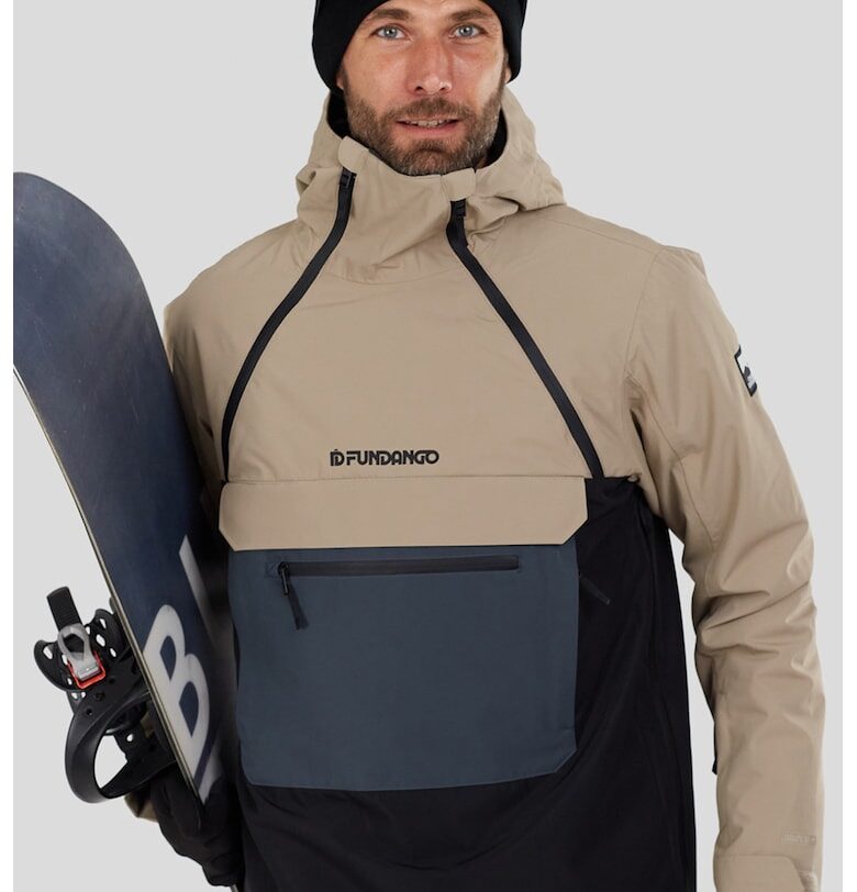 Водоустойчиво ски яке Hydra ECO Anorak - Черен/Тъмносин/Бежов Fundango