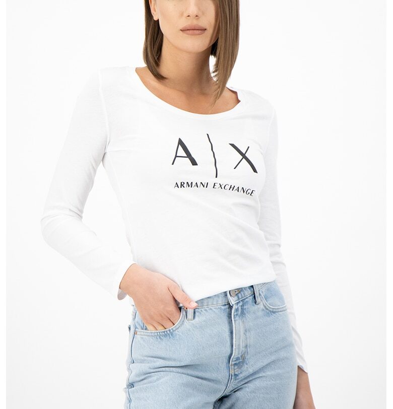 Вталена блуза с лого ARMANI EXCHANGE