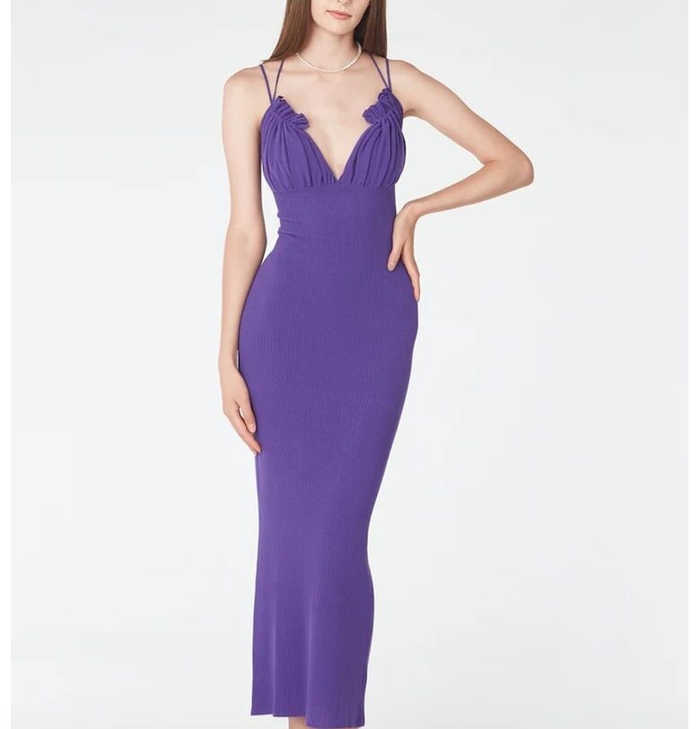 Вталена дълга рокля с шпиц - Аметист Lara Wear