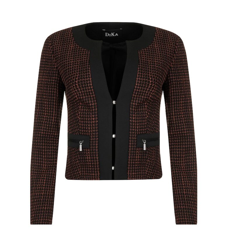 Вталена жилетка с текстуриран вид DiKa