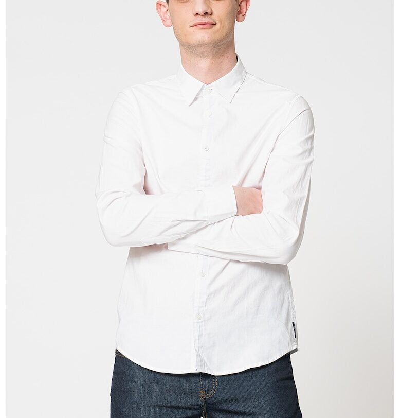 Вталена риза от памук - Бял ARMANI EXCHANGE