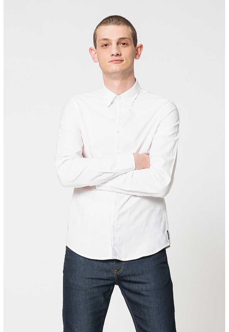 Вталена риза от памук - Бял ARMANI EXCHANGE