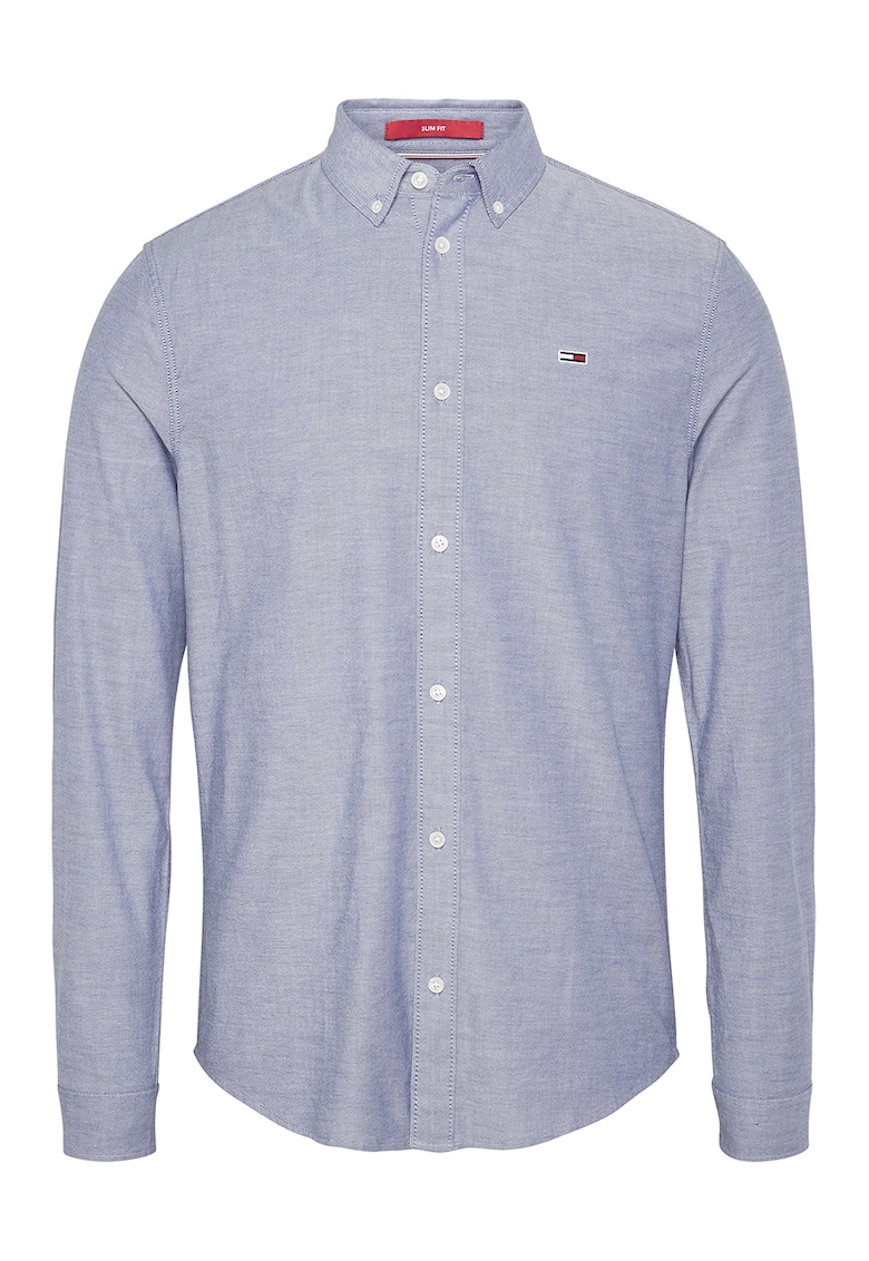 Вталена риза с органичен памук - Бял/Син Tommy Jeans