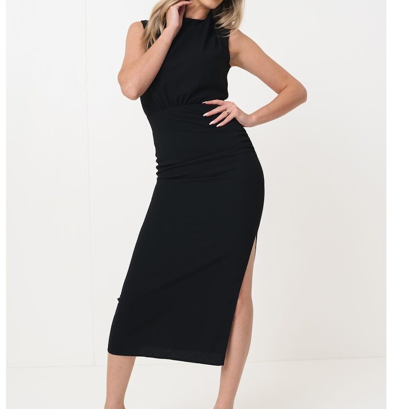 Вталена рокля Kimile с цепка - Черен HUGO