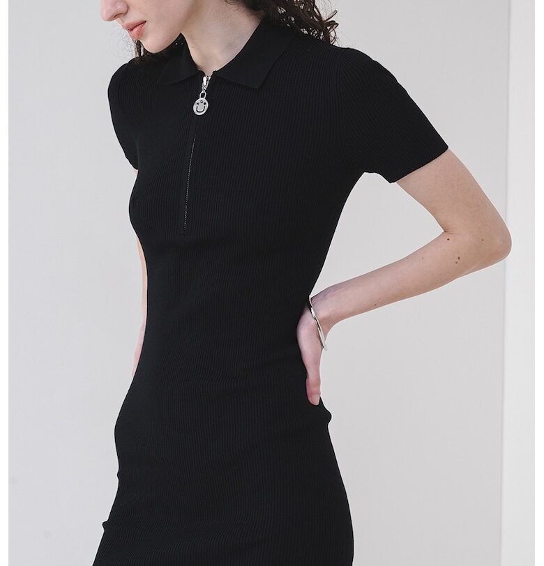 Вталена рокля Sholeri с яка - Черен HUGO