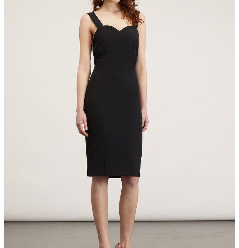 Вталена рокля - Черен Motivi