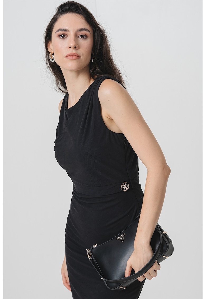 Вталена рокля с овално деколте - Черен GUESS