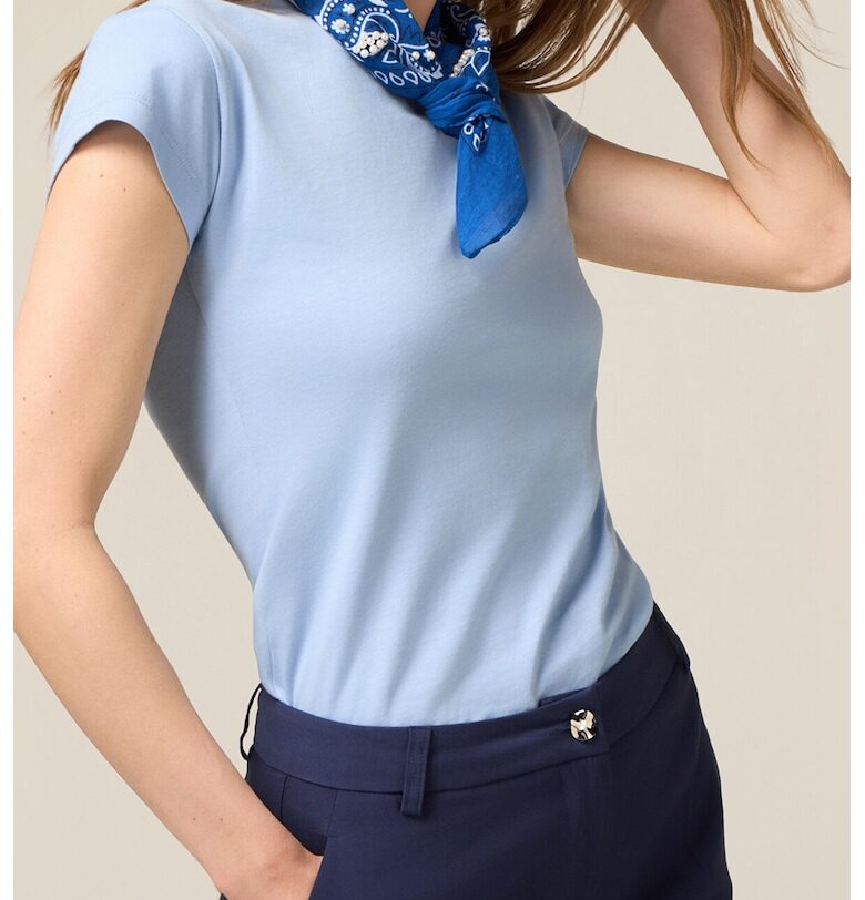 Вталена тениска - Пастелносин Oltre