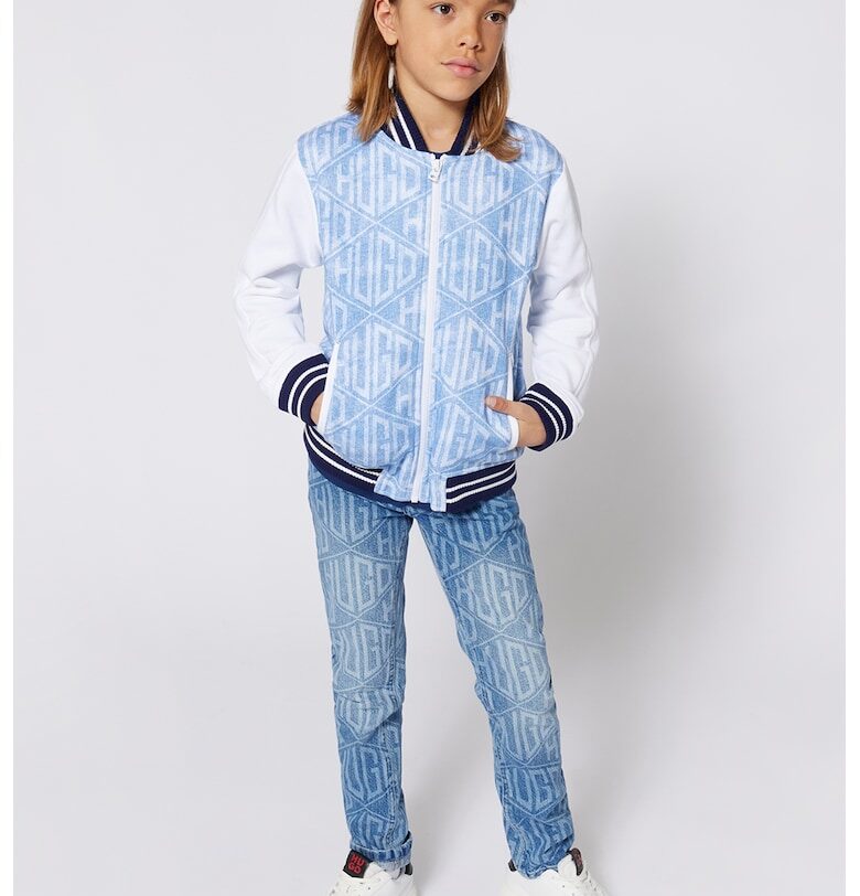 Вталени дънки с лого - Пастелносин HUGO