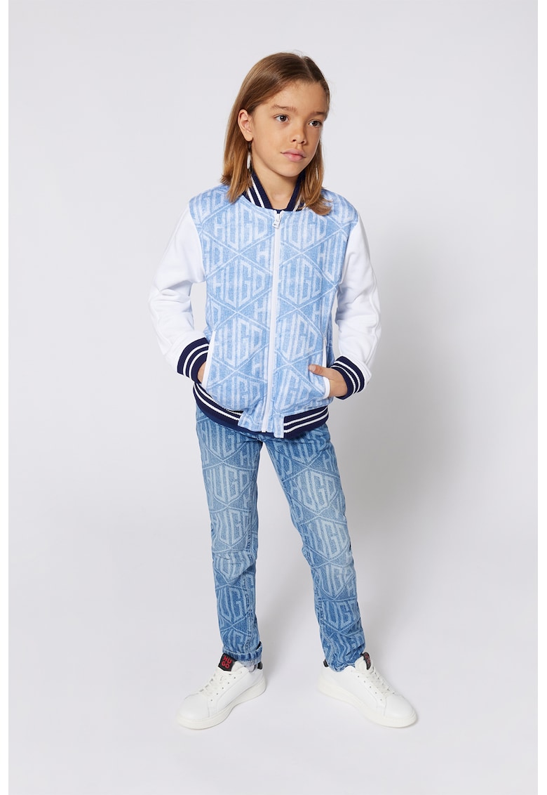 Вталени дънки с лого - Пастелносин HUGO