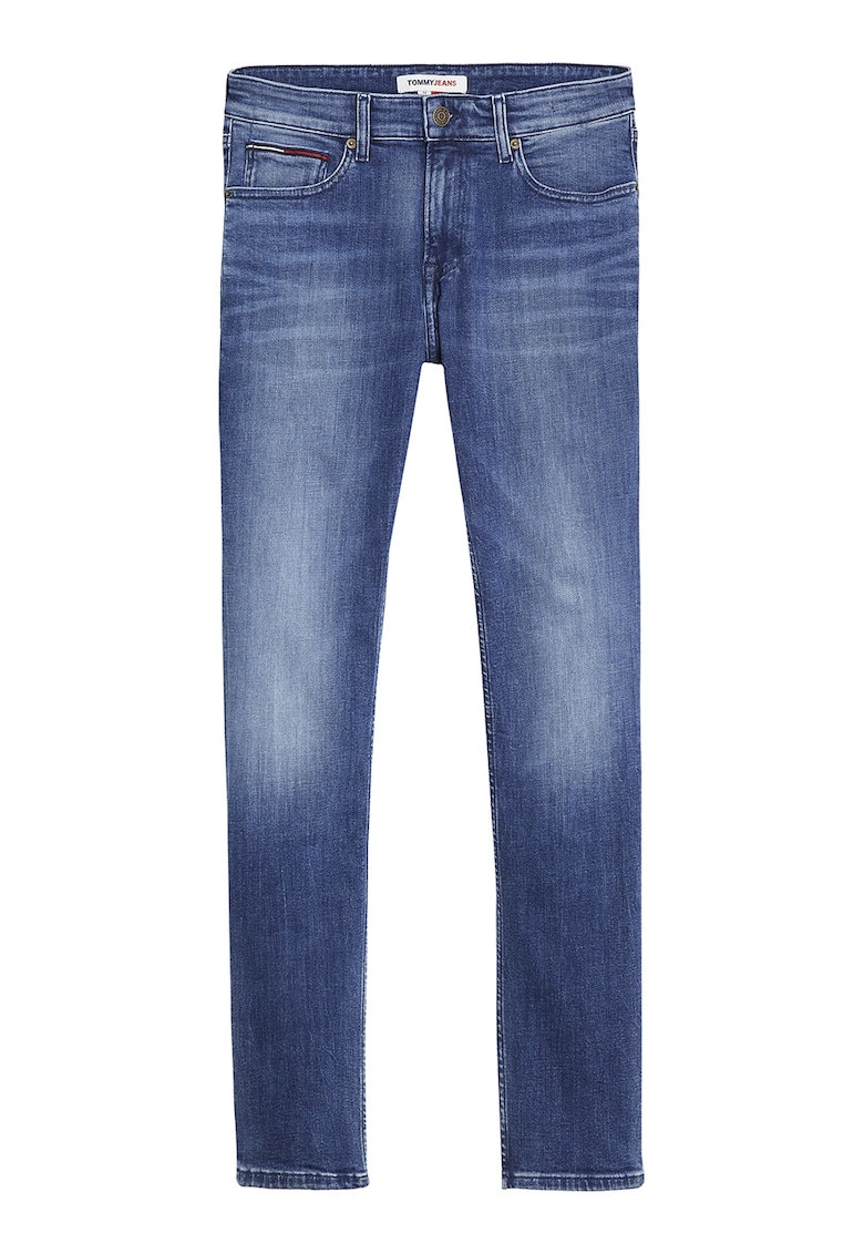 Вталени дънки със захабен ефект - Тъмносин Tommy Jeans