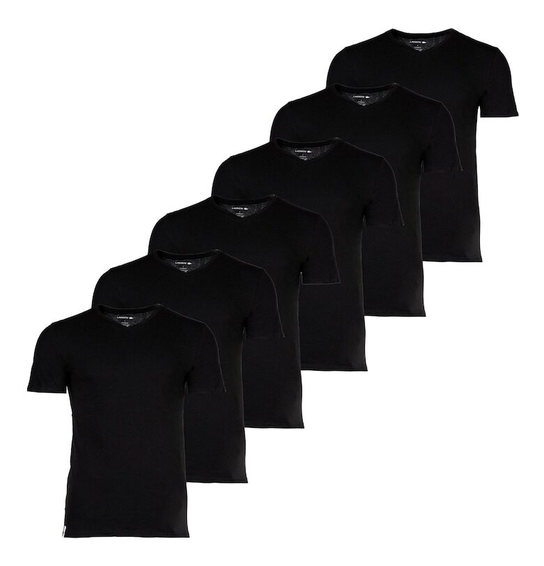 Вталени тениски с шпиц - 6 броя Lacoste