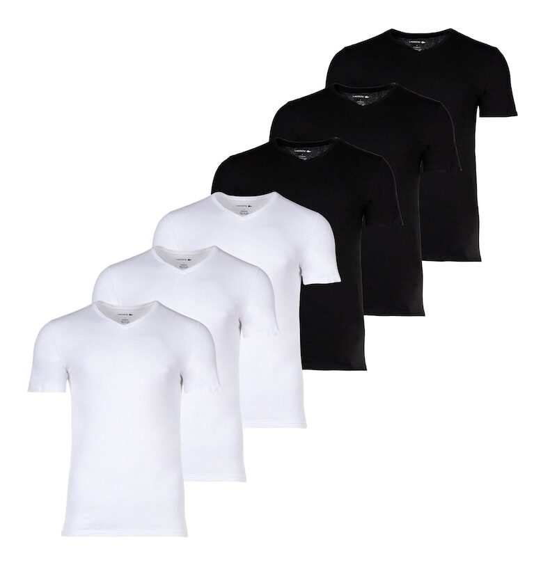 Вталени тениски с шпиц - 6 броя Lacoste