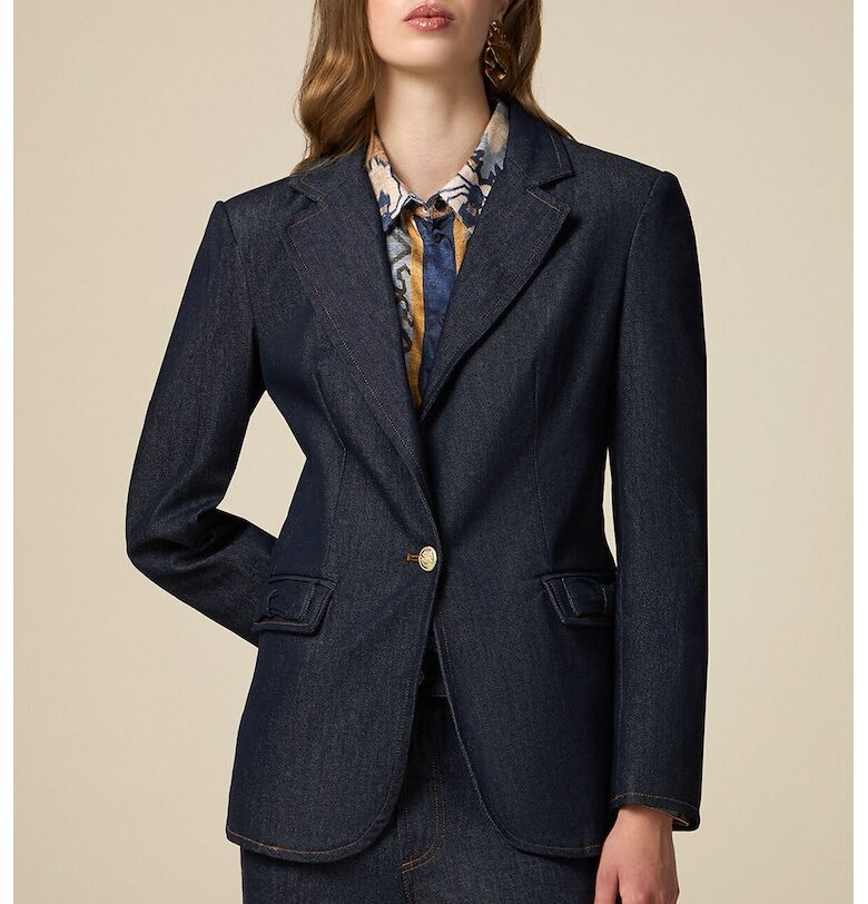 Вталено сако от деним Oltre