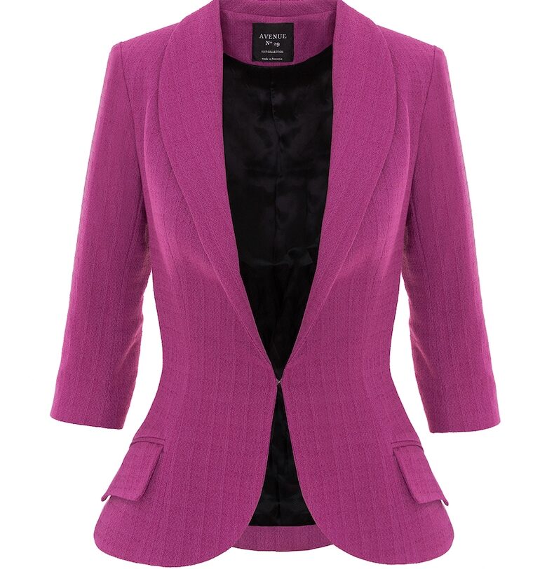 Вталено сако с памук - Фанданго розово AVENUE No29
