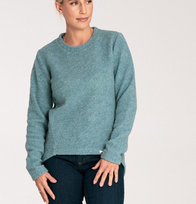 Вълнен пуловер  M1044 - асиметричен - минималистичен дизайн Figl