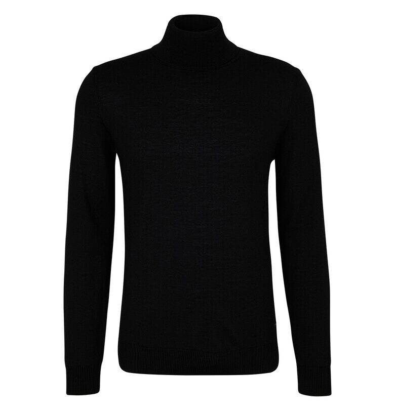 Вълнен пуловер с поло - Черен Joop