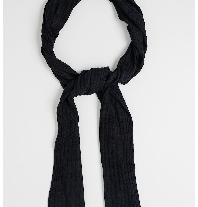 Вълнен раиран шал - Черен Pinko