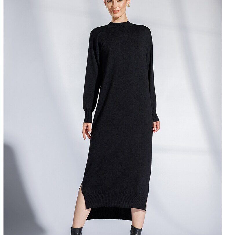 Вълнена рокля Volare - Черен Laneria