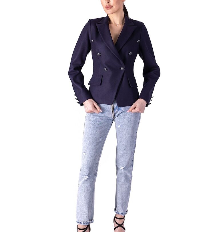 Вълнено сако с раздвоен ревер - Тъмносин Acob a porter