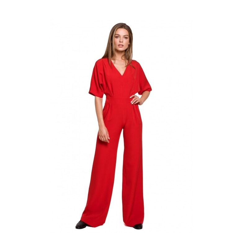 Гащеризон Стил - С V-образно деколте - Полиестер - Еластан - - Червен Style