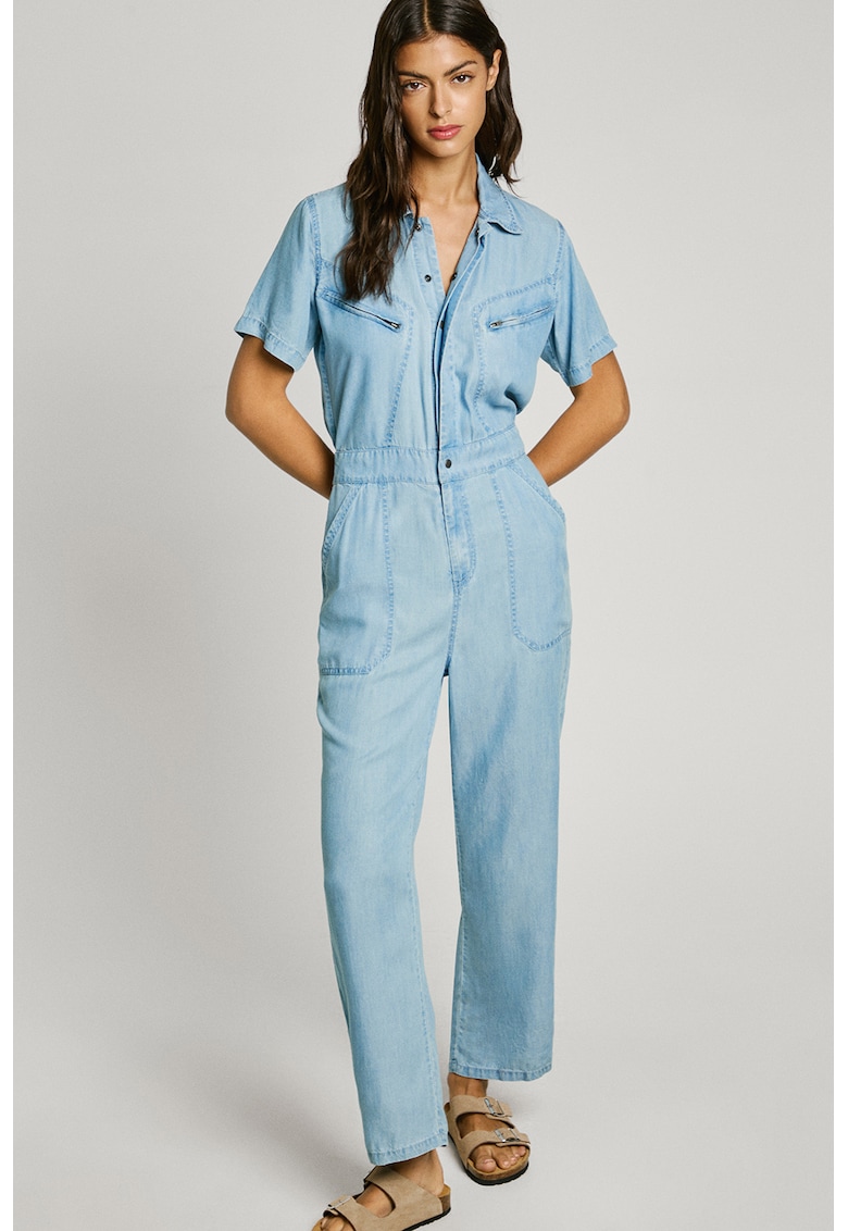 Гащеризон от лиосел с капси - Син Pepe Jeans London